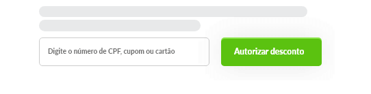 Imagem de campo de texto com botão para inserir dados e autorizar desconto