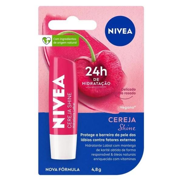Nivea Protetor Labial Aroma De Cereja Shine Com 4,8G